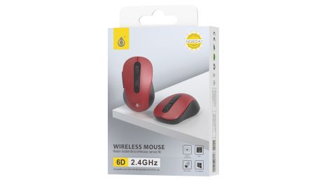 Souris Sans Fil 1600DPI - 2,4Ghz - NG6041 - Rouge